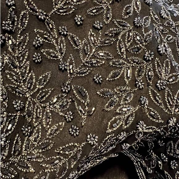 Scala, Womens Silk Beaded Black Formal Evening Jacket, Large - Picture 10 of 15